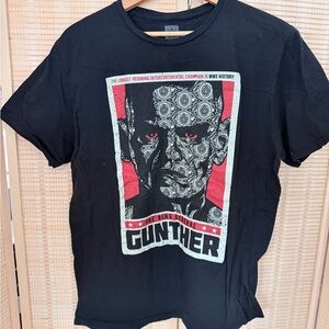 WWE Black Tee with Red and White Graphic